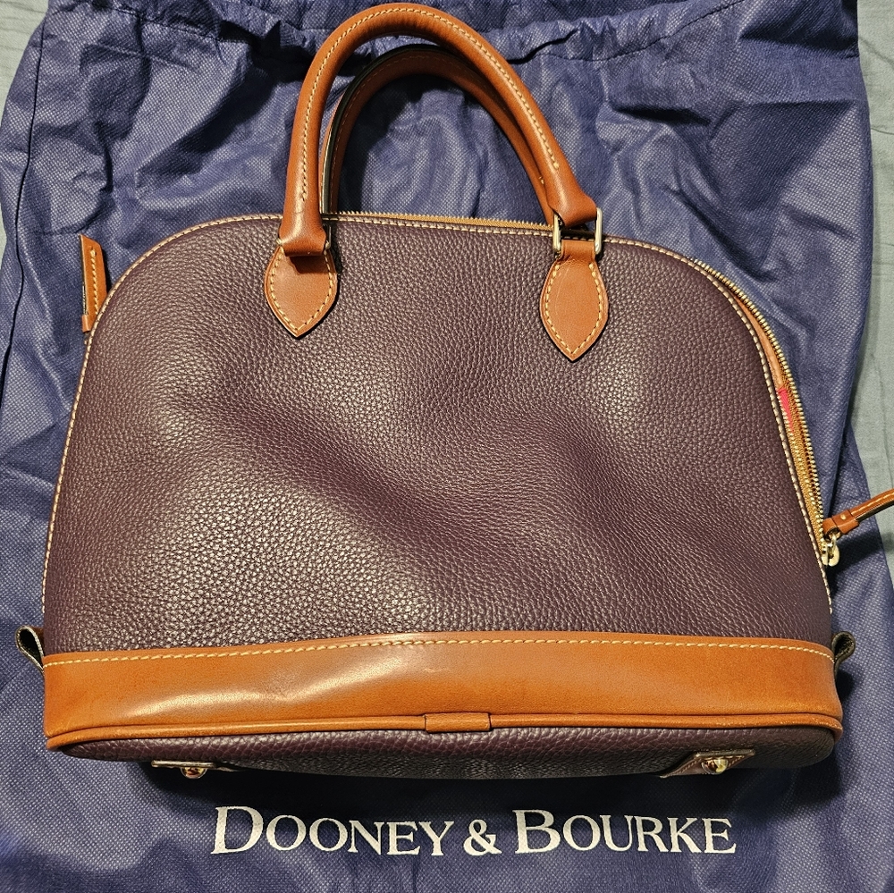 Dooney & Bourke EUC Purple Leather Zip Zip Satchel and Matching Wallet - Picture 2 of 8